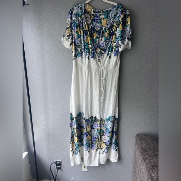 Free People Ivory Floral Dress size L - Picture 3 of 7